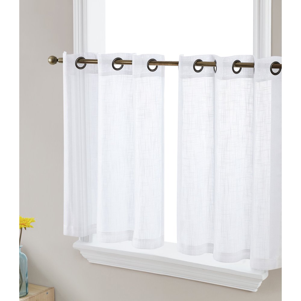 THD Serena Faux Linen Textured Semi Sheer Privacy Light Filtering