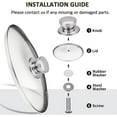 thumbnail image 3 of 11 Inch Tempered Glass Lid Replacement Cover for Inches Cookware, 11" Skillets, Round Cast Iron, Pots, Pans, 3 of 3