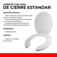 thumbnail image 3 of Asiento Para WC Redondo Cierre Lento Blanco HELVEX ATR-1, 3 of 7