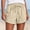 Beige, variant on Womens Pull On High Waisted Cotton Blend Shorts with Pockets Relaxed Fit Tummy Control Gray,Size XL