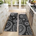 thumbnail image 4 of Kitchen Rugs Sets Of 2,Black Paisley Pattern Anti Fatigue Kitchen Mat Rugs Non Slip Washable,Decorative Kitchen Floor Mats for Kitchen,Sink,Laundry,17"X47", 4 of 5