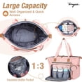thumbnail image 3 of Bolsa para pañales Tonyeee, impermeable, grande, con cambiador, rosa, 3 of 6