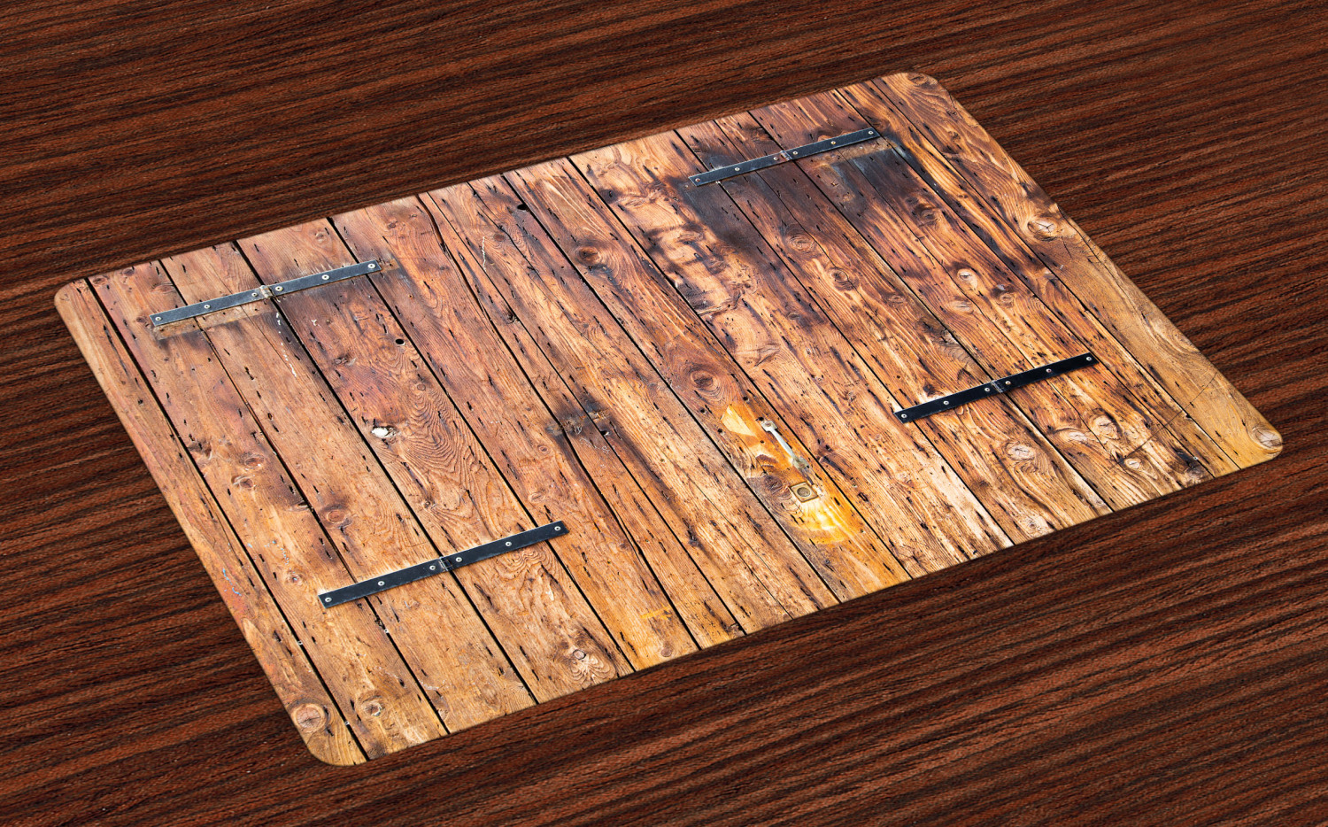 Rustic Placemats Set of 4 Antique Timber Planks in Weathered Tones with
