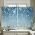 thumbnail image 4 of Blue Ombre Christmas Snowflake Semi Sheer Curtains 45 Inch Length 2 Panels Set, Winter Snowflake Xmas Sheer Kitchen Curtain Privacy Voile Window Curtain for Living Room Bedroom Rod Pocket Drapes, 4 of 7