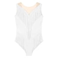 thumbnail image 5 of Zaldita Women Tassel Fringed Gymanstics Leotard Latin Salsa Dance Dress Performance Dancewear White L, 5 of 7