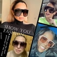 thumbnail image 3 of FEISEDY Trendy Baddie Oversized Sunglasses Square Hiphop Flat Top Large Shades for Women Men B2780, 3 of 14
