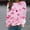 Pink, variant on Women's Sweatshirts Plus Size Pink Valentine's Casual Printed Crew-neck Long-Sleeved Baggy