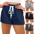 thumbnail image 3 of Pantalones cortos de algodón Elástico Jogging Gimnasio Yoga Pantalones cortos Pantalones de chándal suaves Vacaciones en la playa Diario Prendas para la parte inferior del cuerpo Gris oscuro M Sonducket AP010921-12, 3 of 5