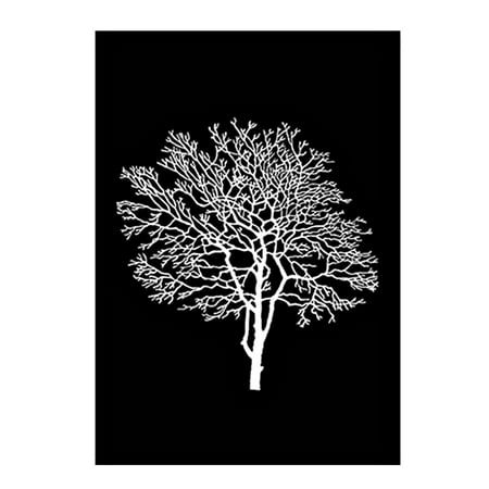 

1pc Simple Black and White Plant Hanging Paintings Creative Wall Painting for Home Living Room without Frame 42x30cm(Black)