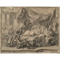thumbnail image 2 of Nicolas Bernard Lépicié 24x20 Gold Ornate Framed and Double Matted Museum Art Print Titled - Death Of&nbsp;Socrates (1749), 2 of 4