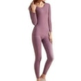 thumbnail image 6 of ibiyuan Thermal Tights For Women Women's Thermal Underwear 2 Piece Set Breathable Women's Winter Thermal Underwear Ski Underwear Women's Winter Thermal Base Layer,Purple, 6 of 6
