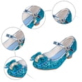 thumbnail image 6 of Quealent Girls Toddler/Little Kid Jada Dress Mary Jane Pumps Bow Low Heels Party Wedding Princess Shoes Blue for Size 4, 6 of 6
