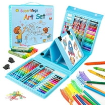Hot Bee 208 Pcs Kids Art Set, Blue Color Set for Boys&Girls, School Art Supplies Drawing Kit for kids 4-6, Arts & Crafts - School Art Beginners Ideal Chrismat Gift Art Sets for Boys Girls 3 4 5 6 