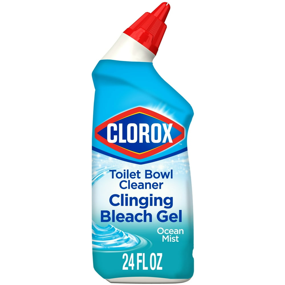 Clorox Toilet Bowl Cleaner Clinging Bleach Gel, Cool Wave 24 oz