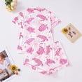 thumbnail image 4 of HAYIMI Child Cute Kids Cartoon Printed Short Sleeve Button Down Collared Shirt and Shorts For Girls Comfortable Home Pajama For Sleep Versatile Nightwear, 4 of 4