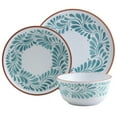 thumbnail image 3 of INFUSE 12 Piece Lebrillo Pattern Melamine Dinnerware Set for Outdoor Dinner Salad Plates Bowls, Aqua, 3 of 9