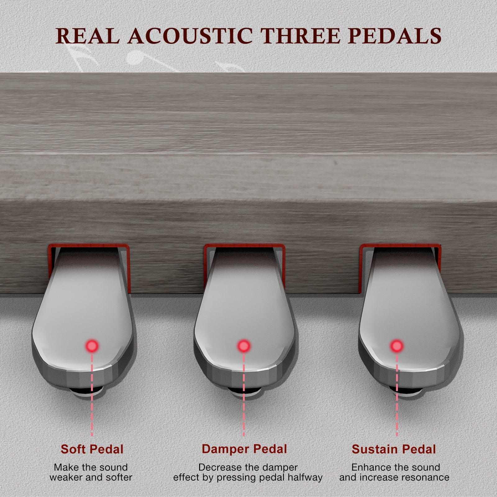 UMOMO 88 Key Digital Piano Keyboard with Piano Bench, Full Size Electric Piano with Piano Stand, Headphone Jack, 3 Pedal, Electronic Piano for Beginner, Adults, Gray