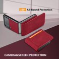 thumbnail image 4 of Premium PU Leather Flip Folio Case for Samsung Galaxy Z Flip 4, [One-Piece] [Anti-Slip] [Scratch Resistant] Slim Flexible Protective Card Slot Shockproof Wallet Cover - Red, 4 of 16