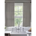 thumbnail image 5 of Black Striped Semi Sheer Window Curtains 63 Inches Long, Modern Simple Farmhouse Beige Vintage Rod Pocket Voile Chiffon Curtain Light Filtering Drapes for Living Room, Kitchen, 52"x63", 2 Panels, 5 of 9