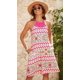thumbnail image 5 of ZHAOCHENG Vestido informal de verano para mujer, estilo halter, de crochet, con aberturas, corte en A, estilo bohemio, con estampado floral y bolsillos, 5 of 5