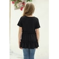 thumbnail image 5 of Sherrylily Girls Cute Short Sleeve Tunic Tops Casual Loose Ruffle T Shirts Kids Summer Blouses 4-15 Years, 5 of 6