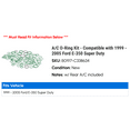 thumbnail image 2 of A/C O-Ring Kit - Compatible with 1999 - 2005 Ford E-350 Super Duty 2000 2001 2002 2003 2004, 2 of 2