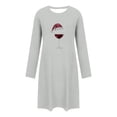 thumbnail image 4 of Censtreet Christmas Nightgowns for Women Long Sleeve Sleepshirt Button Down Nightshirt Soft Pajamas Dress Casual Sleepwear, 4 of 6