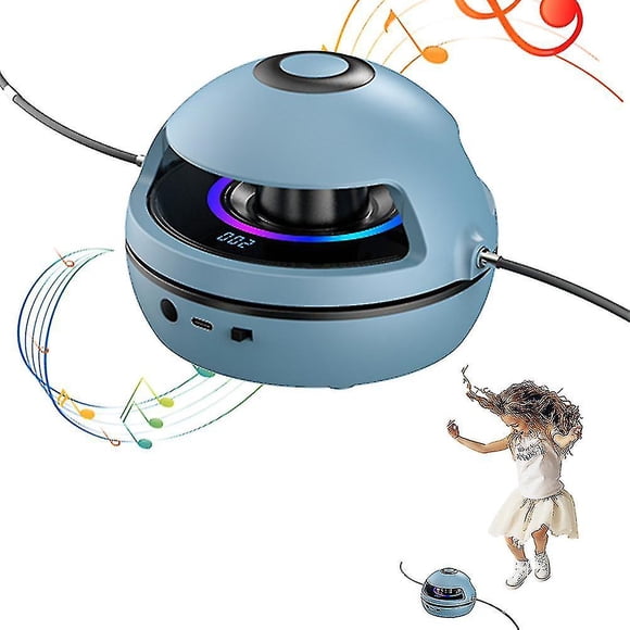 2024 Corde à Sauter Électrique Cordes à Sauter Corde à Sauter Réglable 1 10 Niveau de Vitesse Télécommande Corde à Sauter compatible Enfants Adultes Bleu_cadeau de g