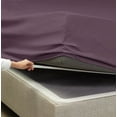 thumbnail image 3 of Extra Deep Pocket Fitted Sheet Elastic Corner Straps Fitted Sheets 18" - 21" Queen Size Purple Eggplant Color, 3 of 6