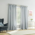 thumbnail image 4 of Sun Zero Roxy Generation Slub Texture Tacked Bow Semi-Sheer Tie Top Curtain Panel, 50"W x 63"L, Faded Blue, 4 of 8