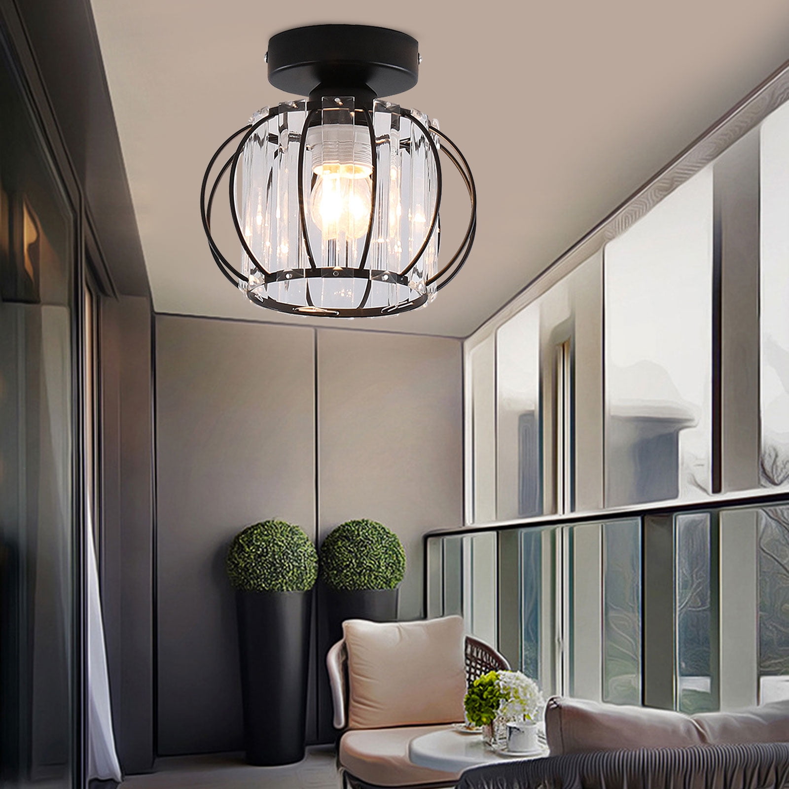 K9 Crystal Ceiling Light – Simple Circular Design for Elegant Home Lighting