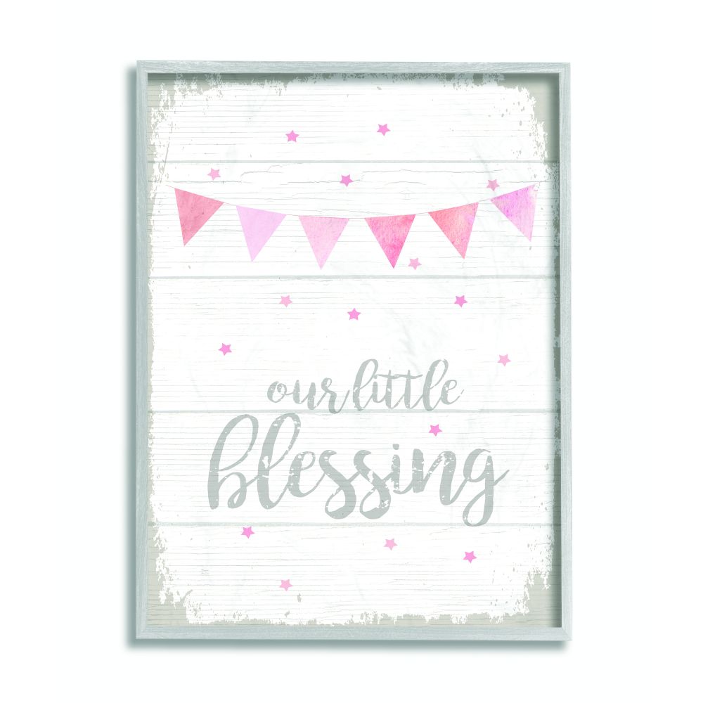 The Kids Room by Stupell Our Little Blessing Pink Kids Word Design Framed Wall Art by Daphne Polselli