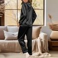thumbnail image 2 of 2 Piece Sets for Women – Cotton Pajama Oversized Loungewear Button Up Tops Postpartum or Home Relaxation Women's Set Silk Pajamas Satin Long Sleeve Down Suit With Pants, 2 of 4