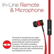 HyperGear Low Ryder 3.5mm Earphones with Microphone - Red/Black