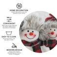 thumbnail image 3 of Zufioo Christmas Snowman With Hat Print Leather Coaster Set, Decorative PVC Coasters 4-pack - Scald and Stain-resistant, Suitable for Home, Cafes, Restaurants-Round Shape, 3 of 6