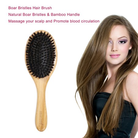 Blue Zoo Hair Brush Natural Bamboo Handle Boar Bristles Anti