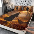 thumbnail image 5 of Erosebridal Halloween Witch Bed Sheets 4-Piece,Happy Fall Full Size Sheets,Orange,1 Flat Sheet, 1 Fitted Sheet and 2 Pillowcases, 5 of 6