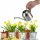 thumbnail image 5 of Moderna regadera de acero inoxidable, compacta y práctica, con fuente de agua que nunca se parte para plantas de interior, plantas de balcón y plantas colgantes, color plateado, 1000 ml, 5 of 6