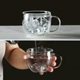 thumbnail image 4 of CnGlass Glass Coffee Mugs 8.1oz/240ml, Clear Insulated Cappuccino Mug Set of 2, Double Wall Glass Latte Cups with Handle, 4 of 7