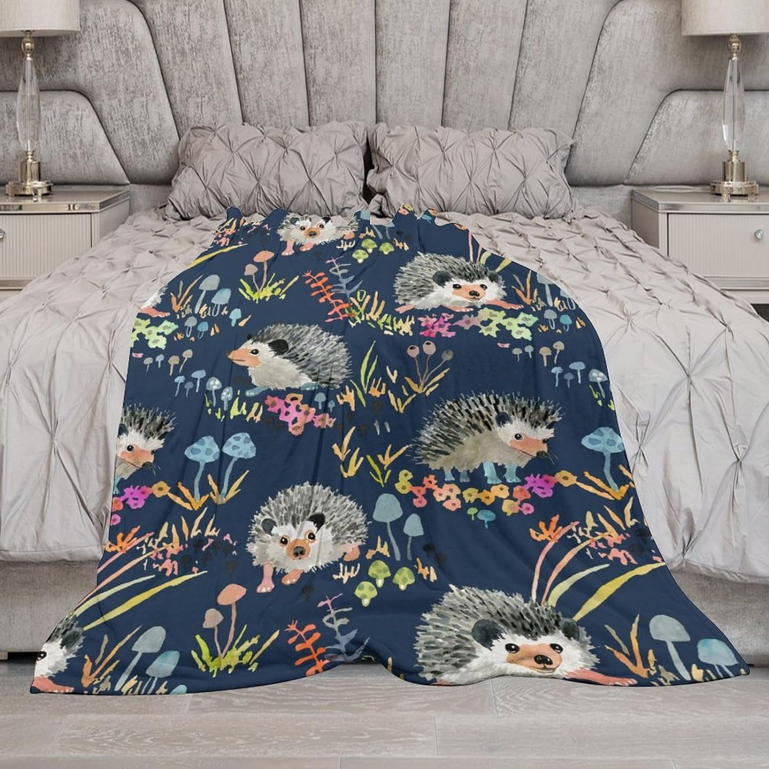 Hedgehog Blanket Hedgehog Gifts for Girls Women Hedgehog Throw Blanket for Kids Adults Soft Warm Cozy Fleece Blanket for Couch Sofa \u200bBed 40"x50"