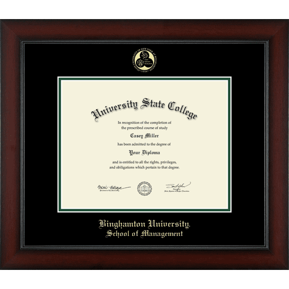 Binghamton University School of Management Diploma Frame, Document Size 11" x 8.5"