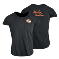 thumbnail image 1 of Harley-Davidson Women's T-Shirt Black 4 Button Henley (S24), 1 of 5