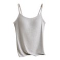 thumbnail image 4 of Women's Shelf Bra Tank Top, Adjustable Spaghetti Strap Cami with Built-In Bra, Soft Padded Layering Camisole for Summer, Light Ashy, 4 of 8