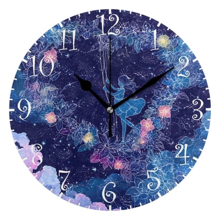 10 Artistic Round Wall Decorative Desk Clock Wall Clock Home Decor Heart-Shaped Flower Crown