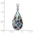 thumbnail image 2 of 925 Sterling Silver Teardrop Abalone Necklace Pendant Charm Natural Shell Stone, 2 of 6