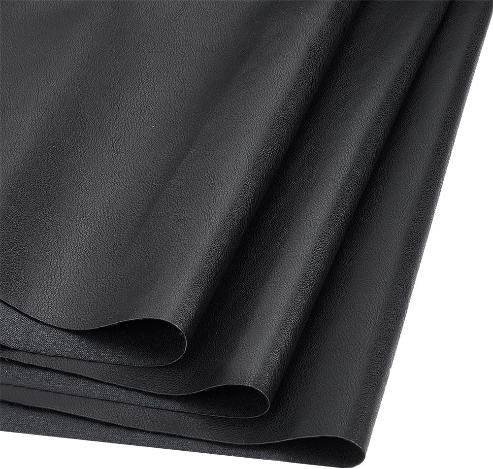 1pc 55×39inch PU Leather Fabric Leather Sheets Faux Leather Material Soft Upholstery Leather for Upholstery Crafts Sofa Handbag Sewings Black