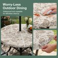 thumbnail image 5 of Round Outdoor Tablecloth with Umbrella Hole and Zipper, Khaki Fruit Tablecloth with Elastic Waterproof, Country Retro Floral Botanical Plant Patio Table Covers for 36" - 44" Picnic Pool Tables, 5 of 9