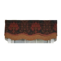 RLF Home 3" Rod Pocket High Quality Fabric Espadas Glory Valance for Windows 50" x 16" Burgundy