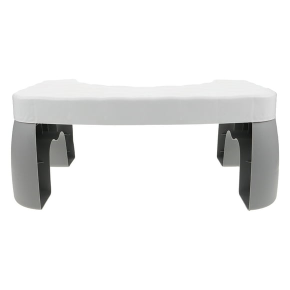 UPOUART Compact Foldable Bathroom Footstool White Sturdy Toilet Step Stool for Comfortable Feet