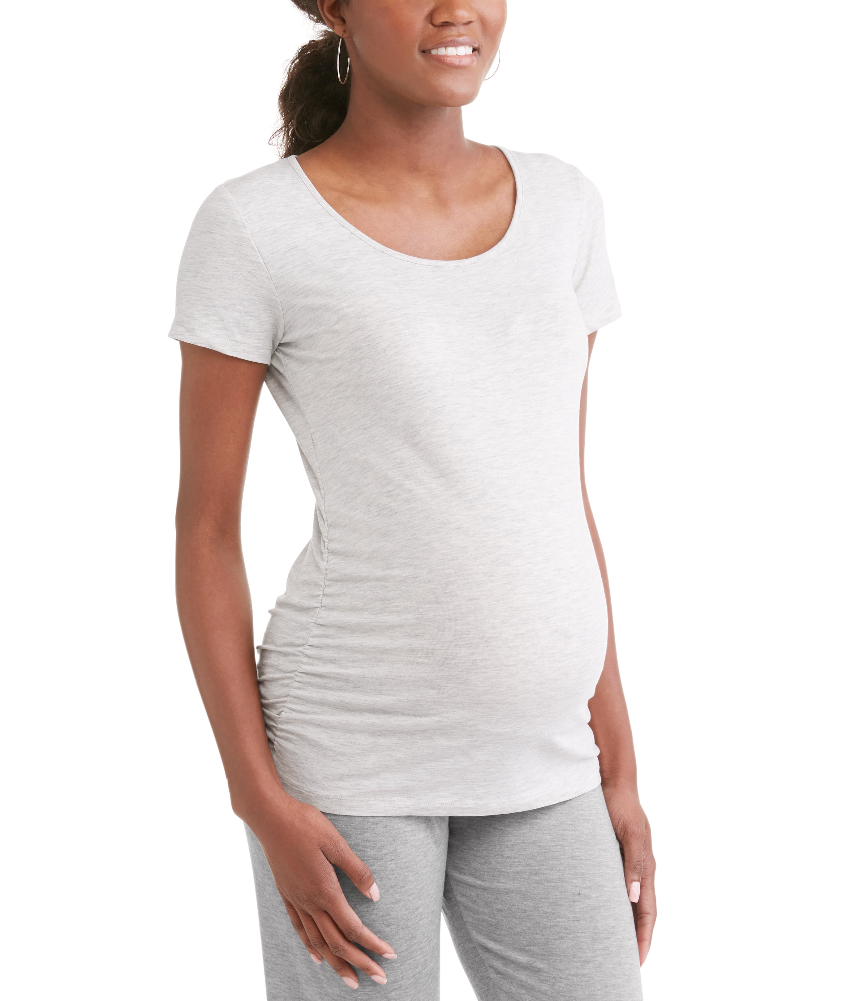 Oh! Mamma Maternity Women's Scoop Neck Tee, 2-Pack (Womens & Womens Plus)